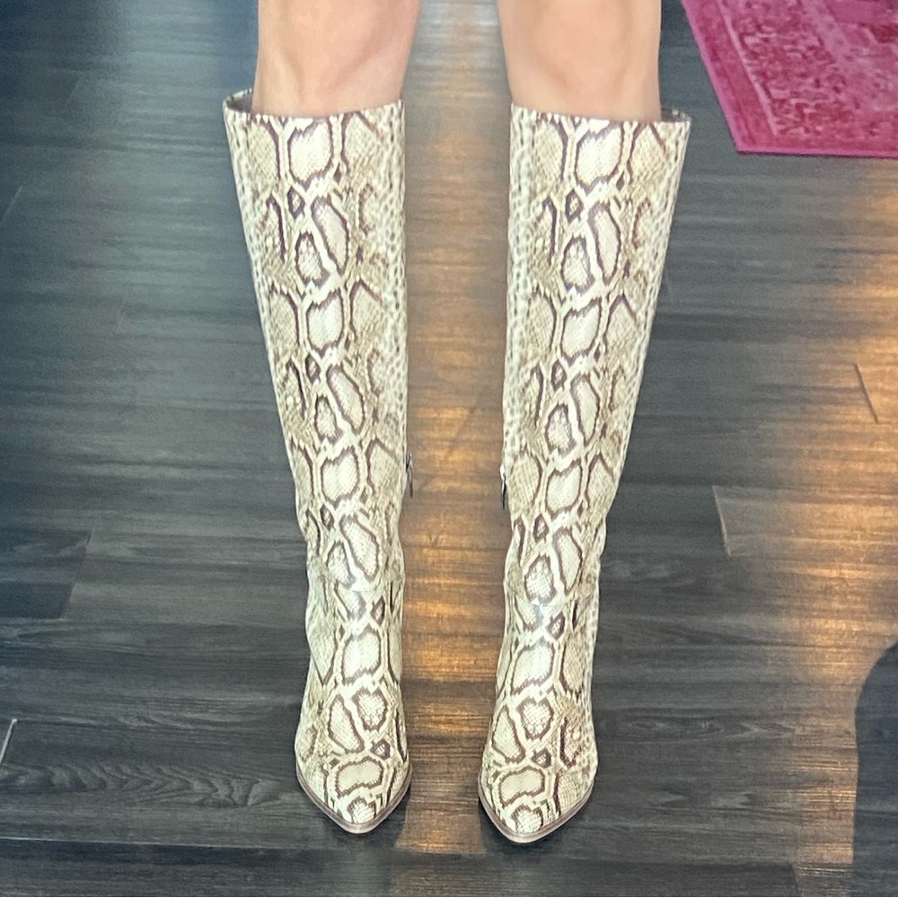 vince camuto boots snakeskin
